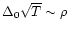 $\Delta_0 \sqrt{T} \sim \rho$