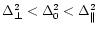 $\Delta^2_{\bot} < \Delta^2_0 < \Delta^2_{\Vert}$