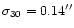 $\sigma _{30}=0.14''$