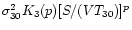 $\sigma^2_{30}K_3(p)[S/(VT_{30})]^p$