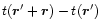$t ({\vec r'}+{\vec r}) -t ({\vec r'})$
