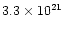 $3.3 \times 10^{21}$