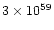 $3 \times 10^{59}$