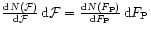 $ \frac{{\rm d}N({\cal F})}{{\rm d}{\cal F}} \, {\rm d}{\cal F} =
\frac{{\rm d}N({F_{\rm P}})}{{\rm d}{F_{\rm P}}} \, {\rm d}{F_{\rm P}}$