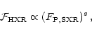 \begin{displaymath}{\cal F_{\rm HXR}} \propto (F_{\rm P, SXR})^s \, ,
\end{displaymath}