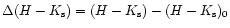 $\Delta(H-K_{\rm s}) = (H-K_{\rm s}) - (H-K_{\rm s})_{0}$