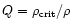 $Q=\rho_{\rm crit}/\rho$