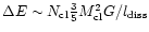 $\Delta E \sim N_{\rm cl} \frac{3}{5}M_{\rm cl}^{2}G/l_{\rm diss}$