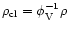$\rho_{\rm cl}=\phi_{\rm V}^{-1}\rho$