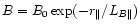 $B=B_0\exp(-r_{\Vert}/L_{B\Vert})$