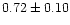 $0.72\pm0.10$