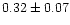 $0.32\pm0.07$