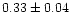$0.33\pm0.04$