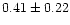 $0.41\pm0.22$