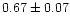 $0.67\pm0.07$