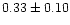 $0.33\pm0.10$