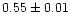 $0.55\pm0.01$
