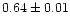 $0.64\pm0.01$