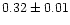 $0.32\pm0.01$
