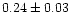 $0.24\pm0.03$