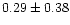 $0.29\pm0.38$