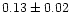 $0.13\pm0.02$