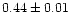 $0.44\pm0.01$