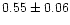 $0.55\pm0.06$