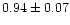 $0.94\pm0.07$