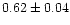 $0.62 \pm 0.04$