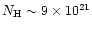 $N_{\rm H} \sim 9 \times 10^{21}$