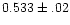 $0.533\pm.02$