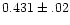 $0.431\pm.02$