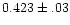 $0.423\pm.03$