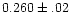 $0.260\pm.02$