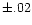 $\pm.02$