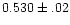 $0.530\pm.02$
