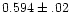 $0.594\pm.02$