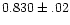 $0.830\pm.02$