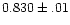 $0.830\pm.01$