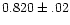 $0.820\pm.02$