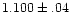 $1.100\pm.04$