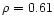 $\rho=0.61$
