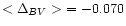 $<\Delta_{BV}>\ =-0.070$