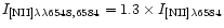 $I_{\rm [NII]\lambda \lambda 6548,
6584} = 1.3\times I_{\rm [NII]\lambda 6584}$