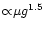 ${\propto} \mu
g^{1.5}$