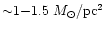 ${\sim} 1{-}1.5~ M_{\odot}/\rm pc^{2}$