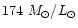 $174~M_{\odot}/L_{\odot}$