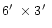 $6\hbox{$^\prime$ }\times3\hbox{$^\prime$ }$