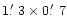 $1\hbox{$.\mkern-4mu^\prime$ }3\times0\hbox{$.\mkern-4mu^\prime$ }7$